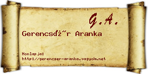 Gerencsér Aranka névjegykártya