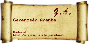 Gerencsér Aranka névjegykártya